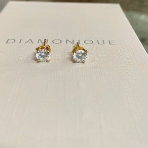 Diamonique Jewelry - New diamonique 14k gold plated earrings Diamonique Jewelry - New diamonique 14k gold plated earrings